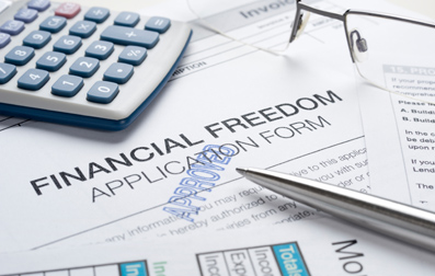 Financial freedom concept with apporoved application